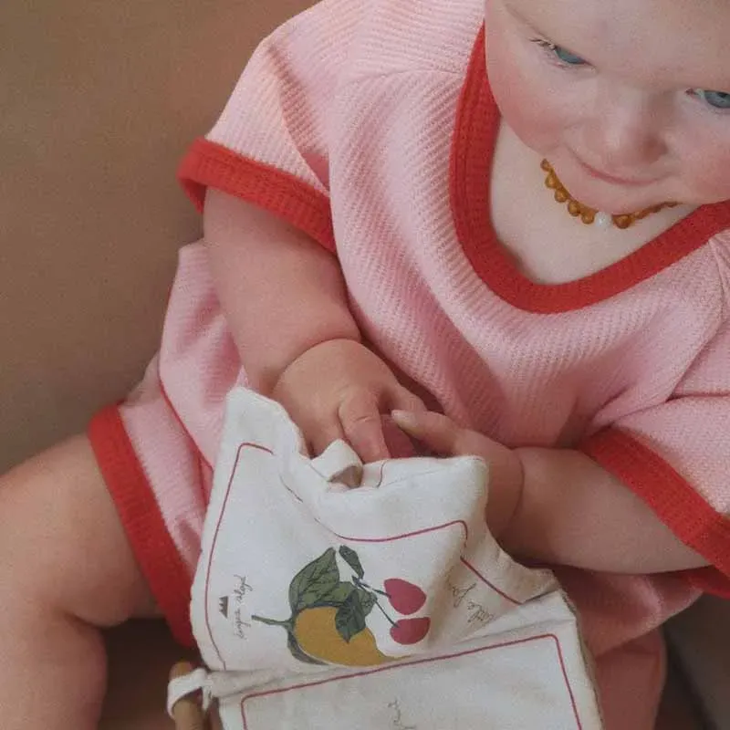 Wholesale Kids Baby Boys Girls Casual Cute Solid Color Rib-Knit Short Sleeve T-Shirt Shorts Set - Image 5