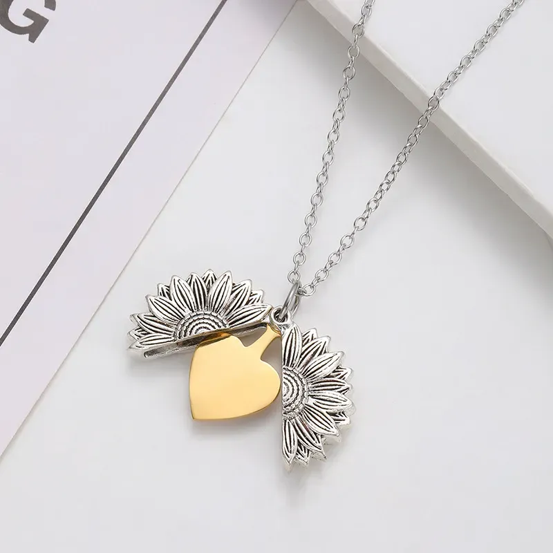 Wholesale Fashion Creative Custom Laser Engraving Stainless Steel Heart-Shaped Blank Necklace - Image 9
