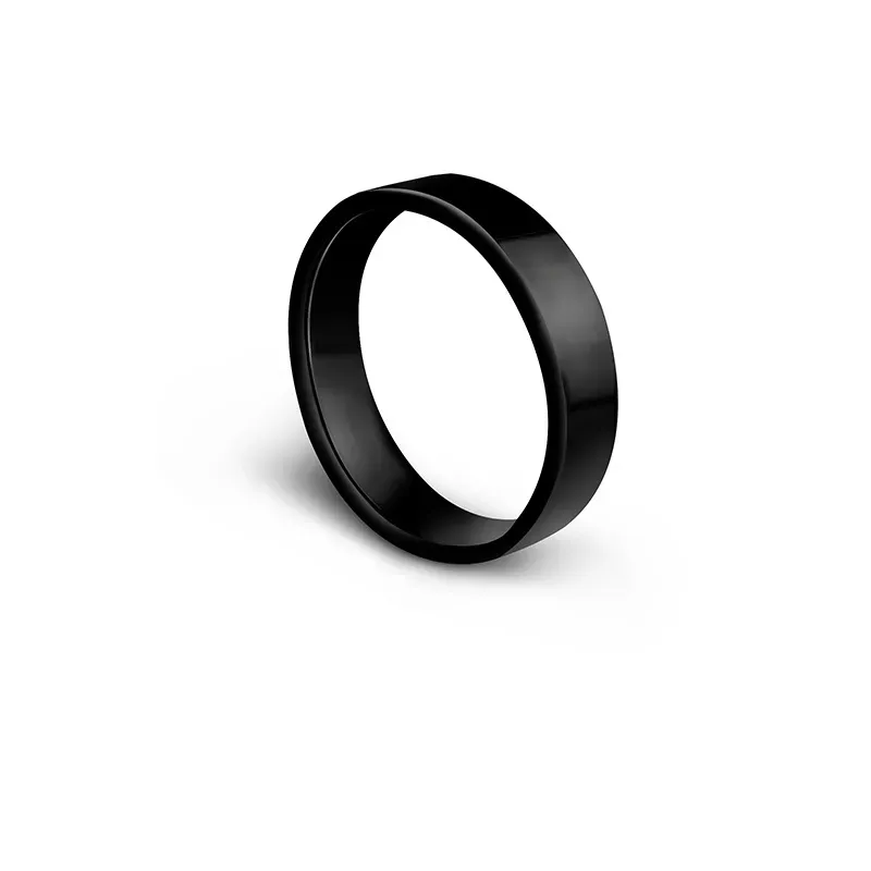 Wholesale Fashion Simple Solid Color Custom Laser Engraving Titanium Steel Ring - Image 7