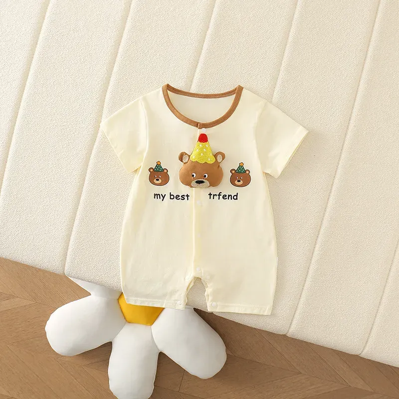 Wholesale Kids Baby Boys Girls Cute Cartoon Short Sleeve Romper