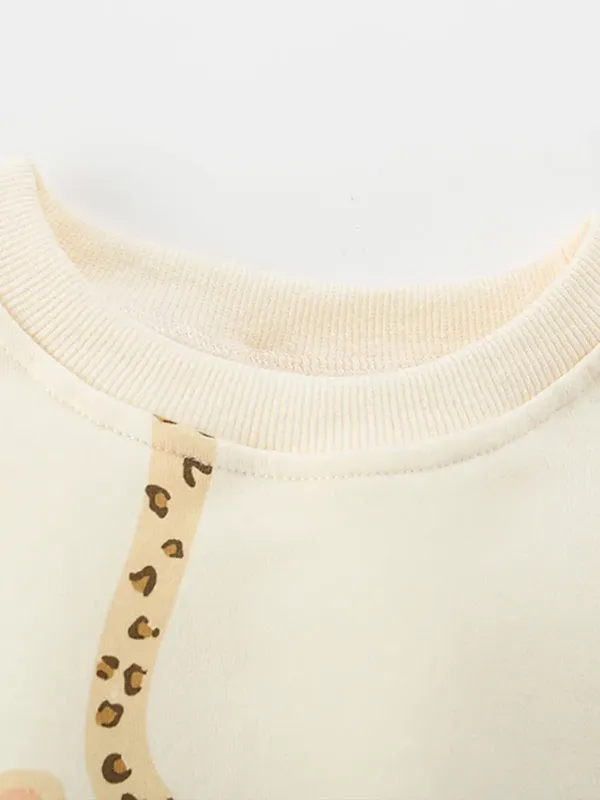 Wholesale Kids Girls' Fashion Casual Autumn And Winter Printed Long Sleeve Sweatshirt Tight Pants Two-Piece Set - Image 3